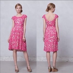 Anthropologie Yoana Baraschi Pink Lace Dress